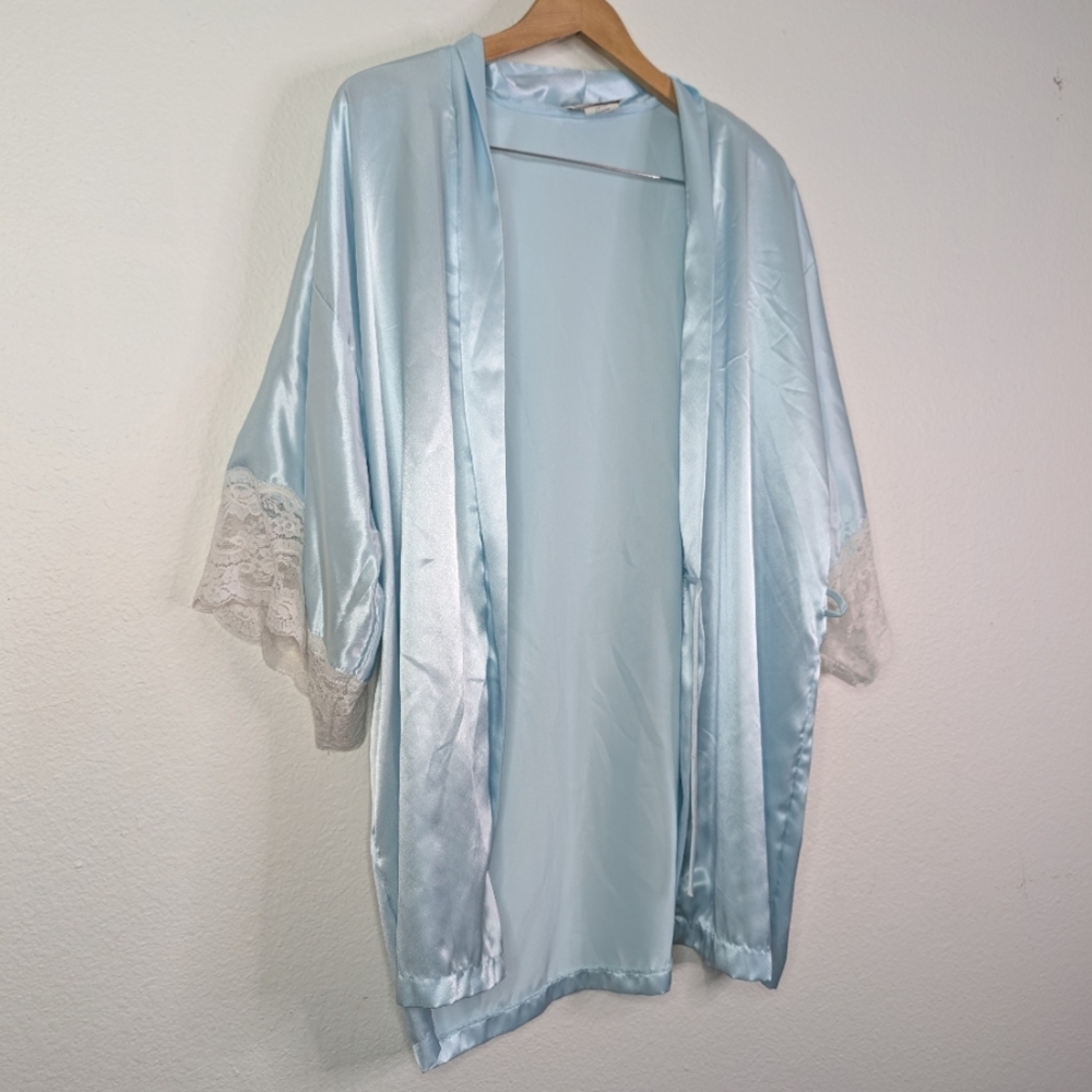 California Dynasty Lacey Blue Robe